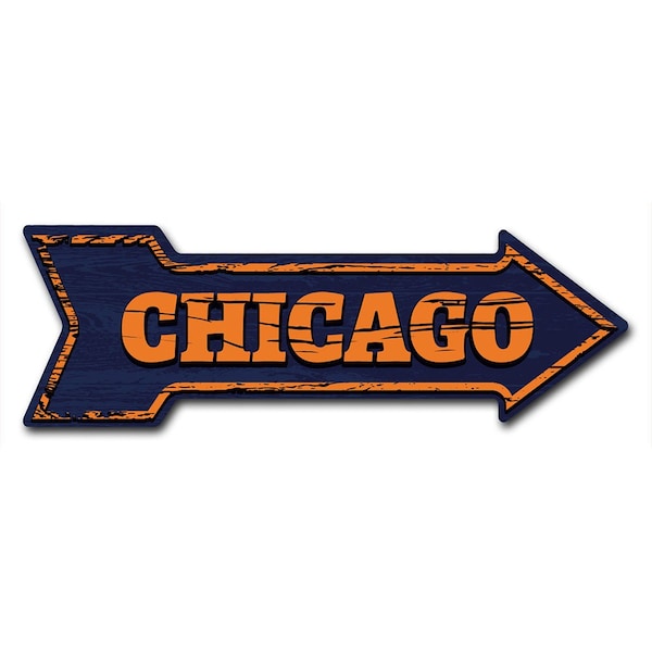 Chicago 2 Arrow Decal Funny Home Decor 24in Wide